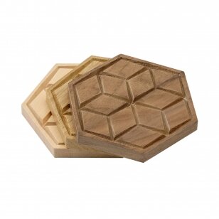 Milled coffee cup coaster "HONEYCOMB"